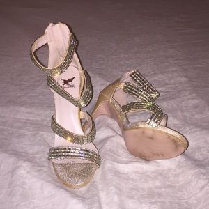 Rose Gold Strappy Heels